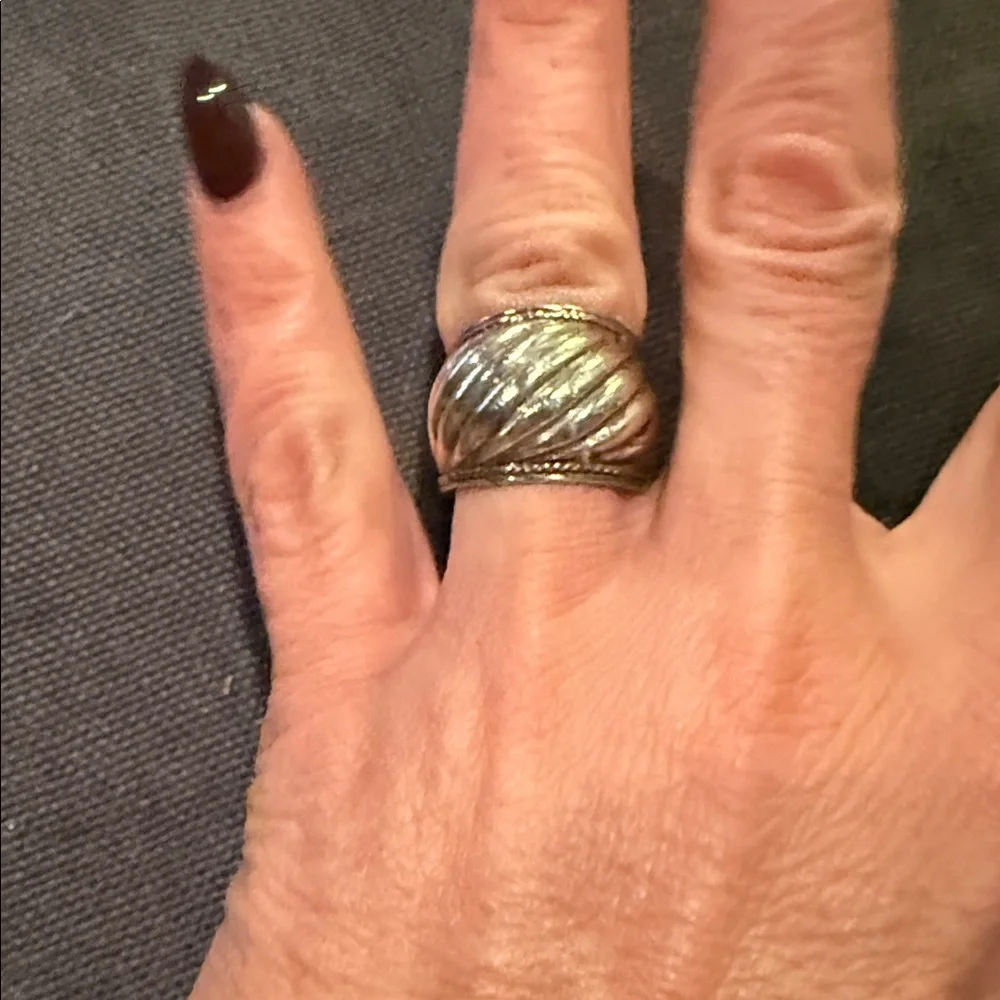 Silver Textured Ring - Picture 2 of 5
